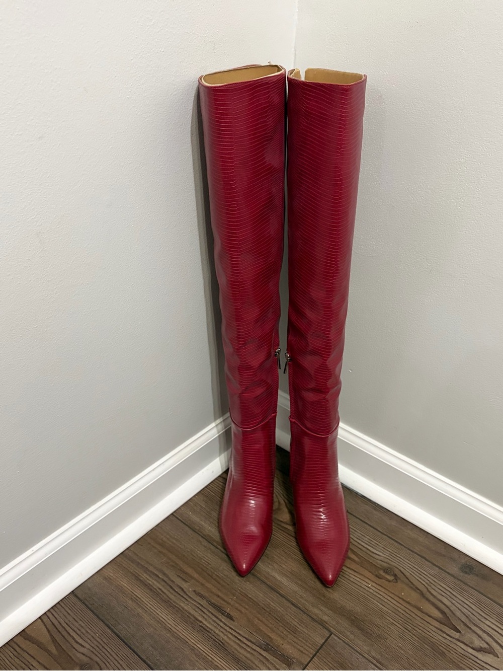 Sam Edelman Red Over-the-Knee Pointed Toe Boots
